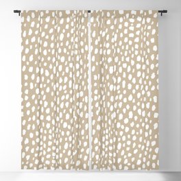 Handmade polka dot brush spots (white/tan) Blackout Curtain