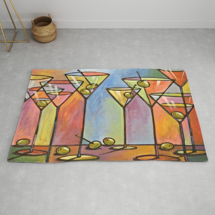Martini Bar Abstract Alcohol Lounge Bar Kitchen Art Rug By