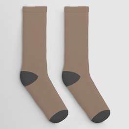 Coca Mocha brown solid color modern abstract pattern  Socks