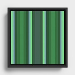 Green Speed Lines Framed Canvas