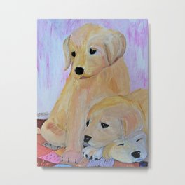 Labrador puppies Metal Print | Sweet, Animal, Child, Acrylic, Dogs, Painting, Dog, Baby, Paint, Labradorpuppies 