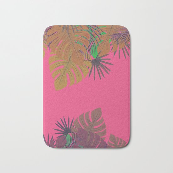 Tropical leaves 05 Bath Mat