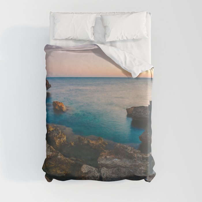 Spain Photography - Beautiful Blue Water By Some Stone Hills Duvet Cover