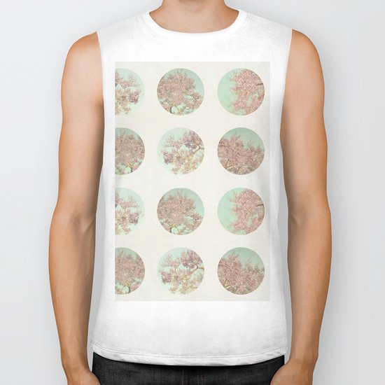 Pink Tree Polka Dots Biker Tank
