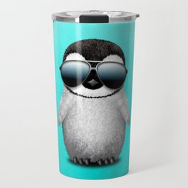 Cute Baby Penguin Wearing Sunglasses Travel Mug