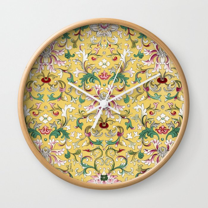 Chinese Floral Pattern 22 Wall Clock