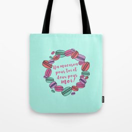 French Macaroons Wreath Watercolor Tote Bag