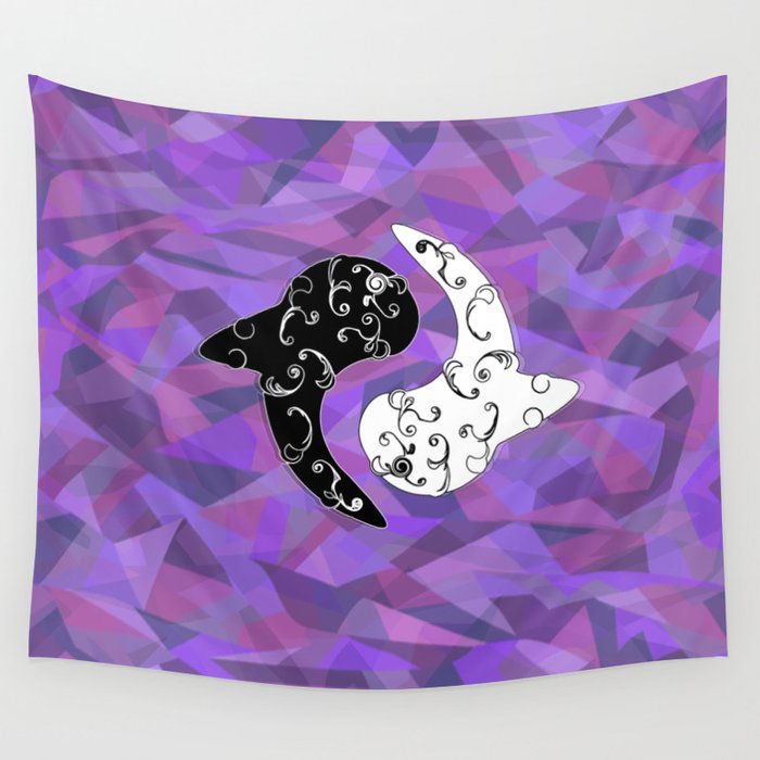 Ying Yang and the White Whale  Wall Tapestry