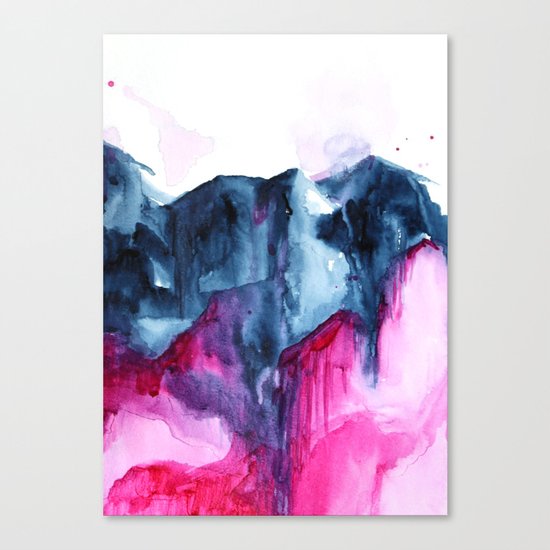 Abstract Indigo Mountains 2 Canvas Print