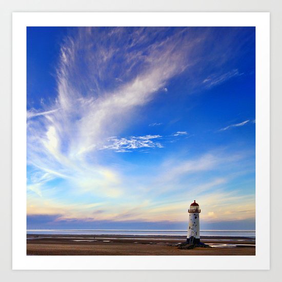 Lighthouse in Blue Art Print
