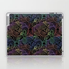 Rainbow clouds black Laptop Skin