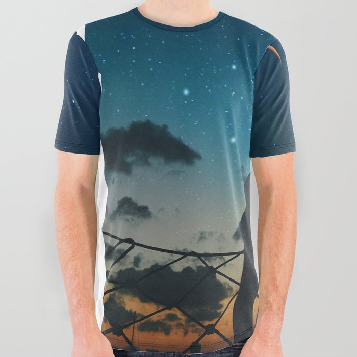 Night Sky meteor All Over Graphic Tee