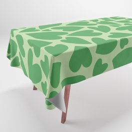 Forest Green Warped Hearts Tablecloth