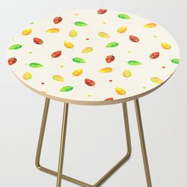Modern Orange Green Leaves Fall Collection Side Table