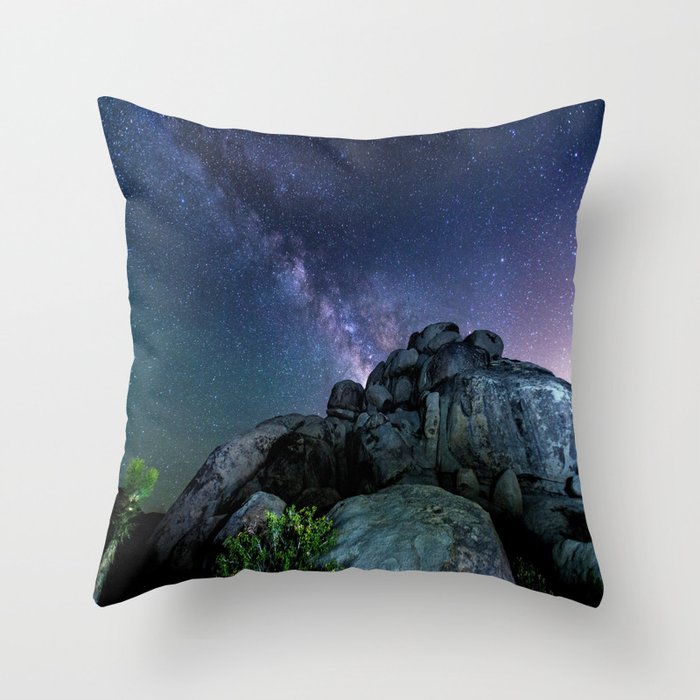 Milky Way Rock Throw Pillow