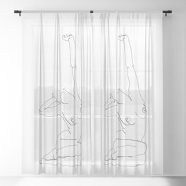 Life drawing illustration - Louie Sheer Curtain