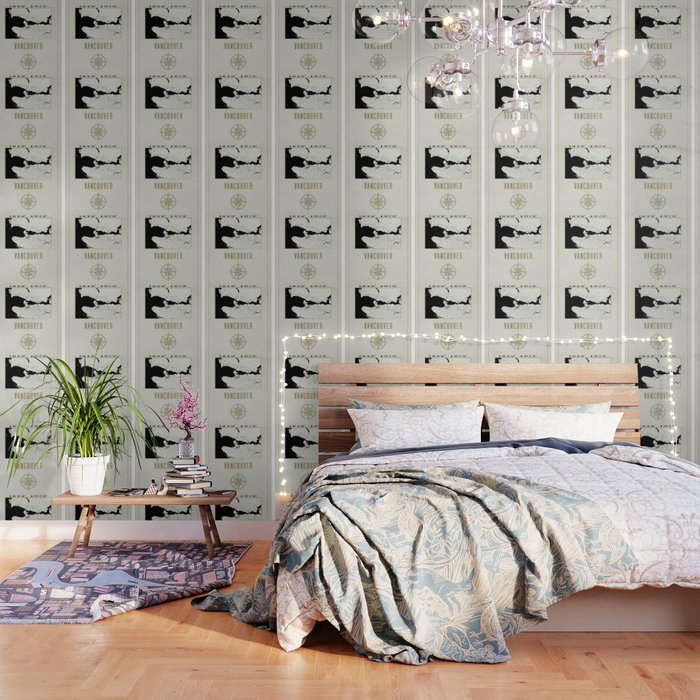 Vancouver Vintage Map And Location Wallpaper By Mapmaker Society6