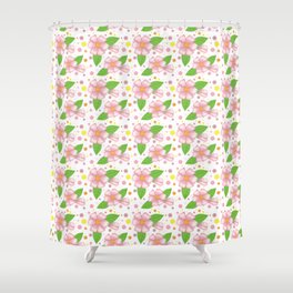 Pink Flower Shower Curtain