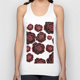 RED AND BLACK FLOWERS  Unisex Tank Top