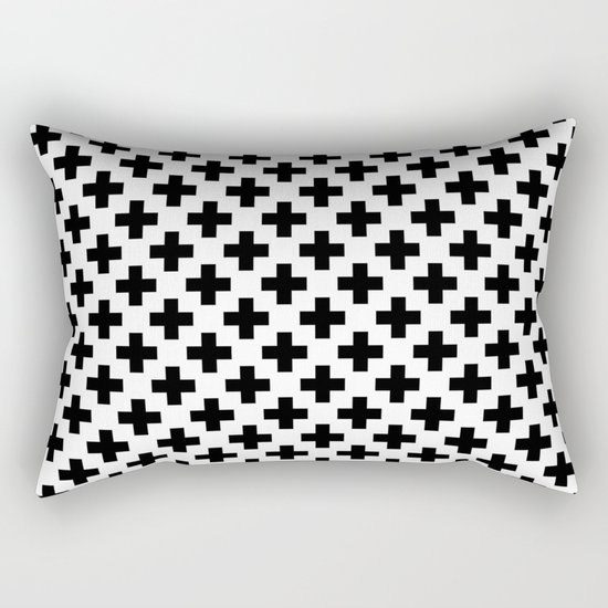 Plus Black & White Rectangular Pillow