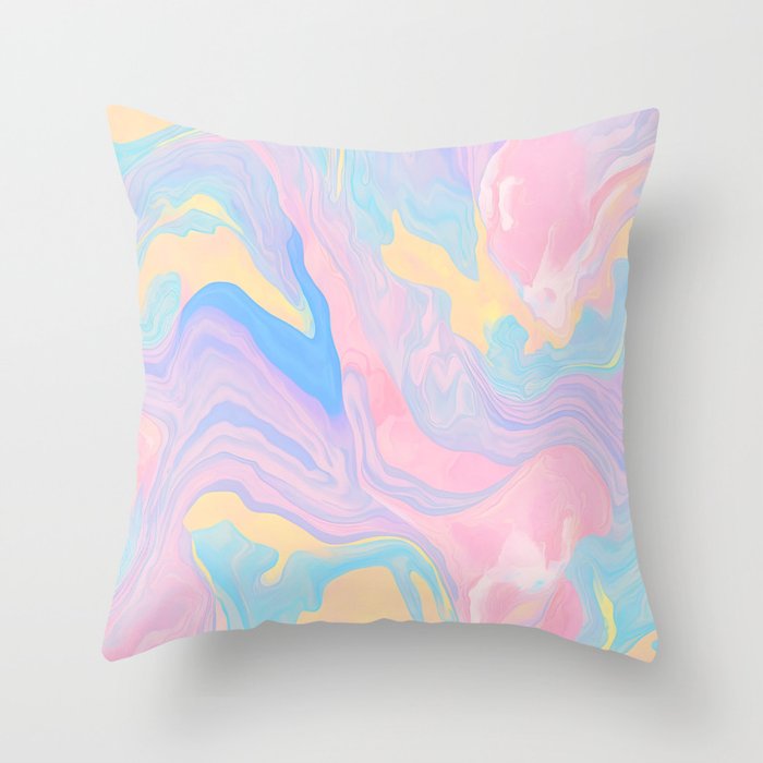 Decorate Your Life with Pastel Marble Throw Pillow