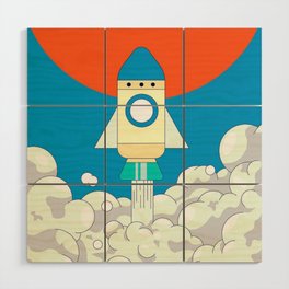 Spaceship Wood Wall Art