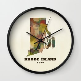 Rhode Island state map modern Wall Clock | Abstract, Landscape, Pop Art, Graphic Design, Curated 
