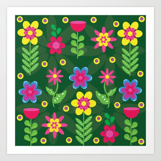 Colorful Flowers Art Print