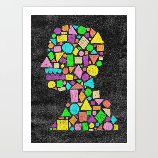 Mosaic Silhouette Art Print