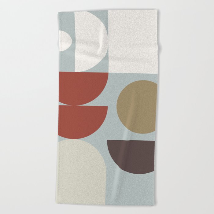 Mid Century Modern Geometric Shapes Beach Towel