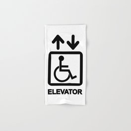 Disabled People Elevator Sign Hand & Bath Towel