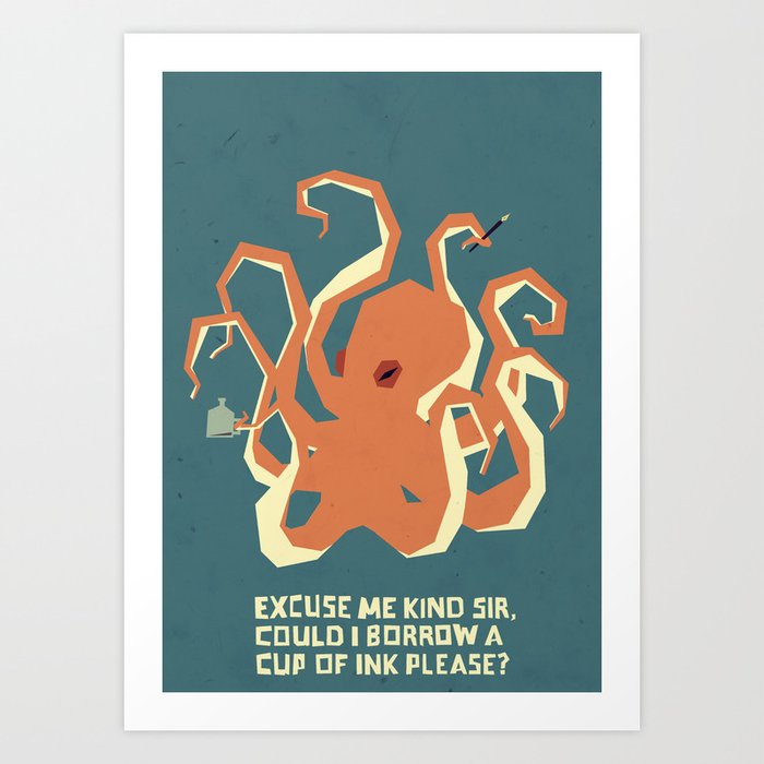 Discover the motif O IS FOR OCTOPUS by Yetiland as a print at TOPPOSTER