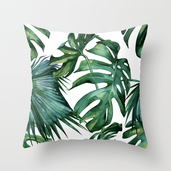 Simply Island Palm Leaves Throw Pillow