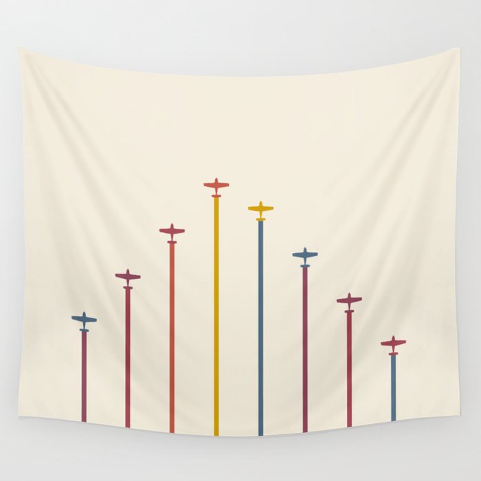 Retro Airplanes 3 Wall Tapestry