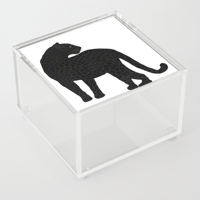 digital painting of a black leopard Acrylic Box