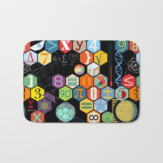 Math in color Black B Bath Mat