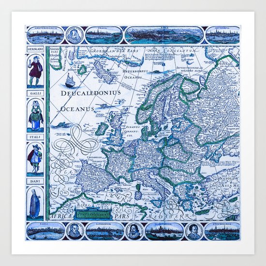 Royal Vintage Map Art Print
