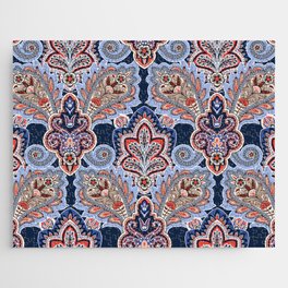 Bandana pattern with paisley elements. Vintage handkerchief square design Jigsaw Puzzle