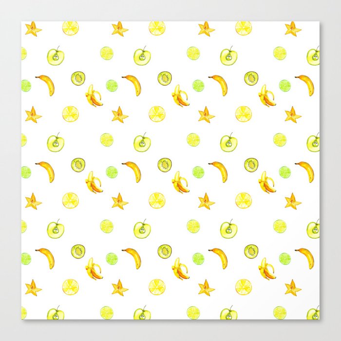 Summer lime green orange yellow tropical fruit  Canvas Print
