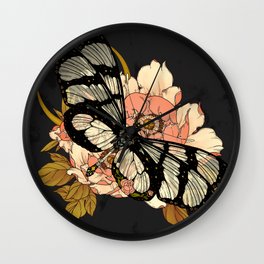 Glasswing Butterfly Wall Clock