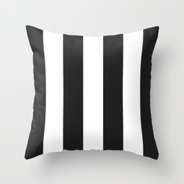 Thick Fat Large Vertical Black and White Stripes Throw Pillow