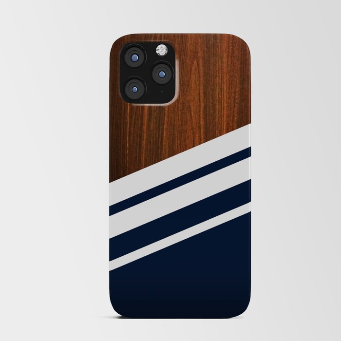 Wooden Navy iPhone Card Case