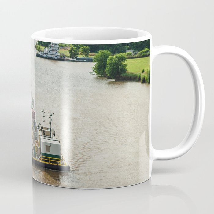 Barge on the Mississippi River Coffee Mug
