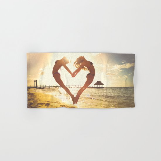heart beach holiday 5 Hand & Bath Towel