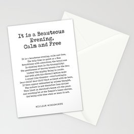 It is a Beauteous Evening, Calm and Free - William Wordsworth Poem - Literature - Typewriter Print 2 Stationery Card