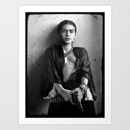 Frida Kahlo The Gun Art Mexican Art Print