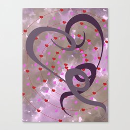 Confetti Hearts Canvas Print