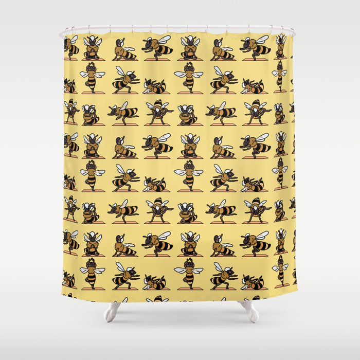 Bee Yoga Shower Curtain
