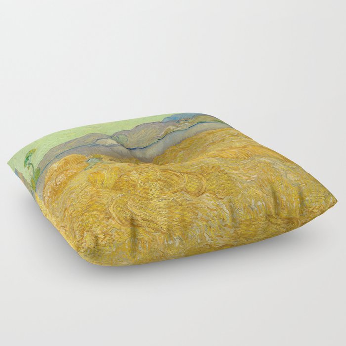 Vincent van Gogh - Wheatfield with a Reaper Floor Pillow