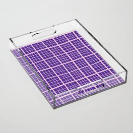 Pretty Pink and Purple Squares Graph Paper Acrylic Tray